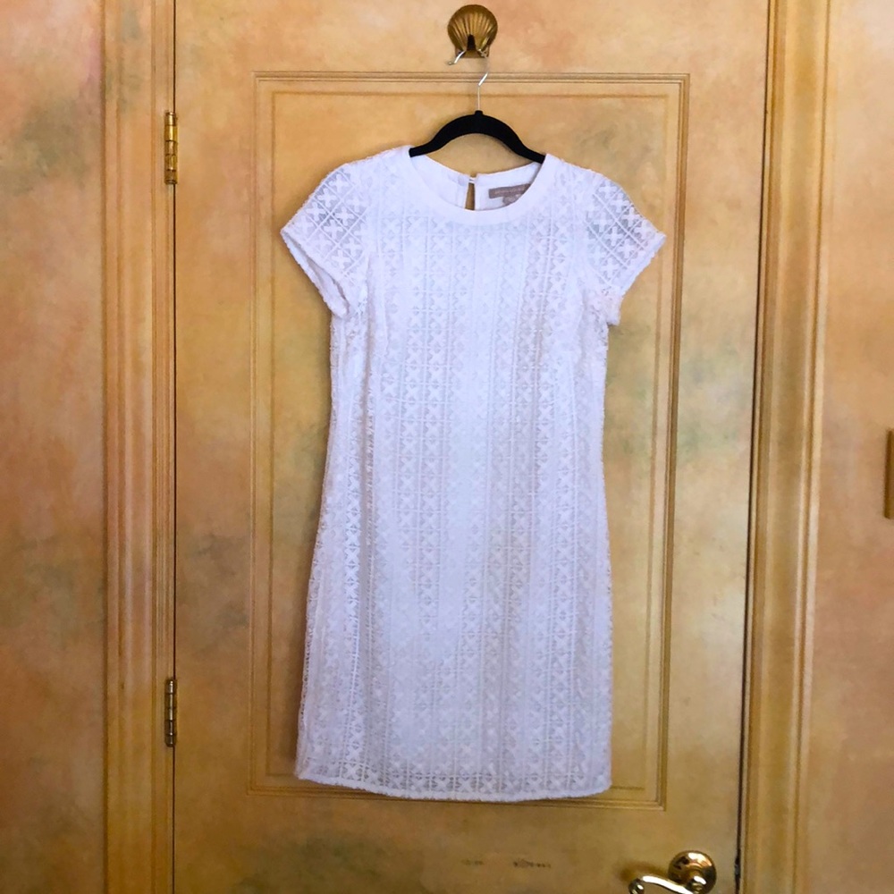 Banana Republic sz4 White lace short-sleeve shift